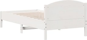 vidaXL Σκελετός Κρεβ. Χωρίς Στρώμα Λευκό 90x200 εκ Μασίφ Πεύκο