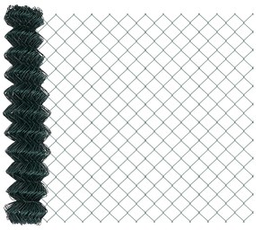 vidaXL Φράχτης Αλυσίδας με 22 U Posts Πράσινος 1.2x25 μ Χάλυβα
