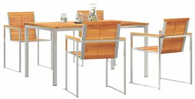 vidaXL Σέτ φαγητού για κήπο 5 pcs Σταθερό Ξύλο Ακακίας