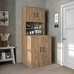Stewehome Ντουλάπι Πλυντηρίου με Πόρτες Δρυς 70x68.8x180 cm