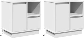 vidaXL Κομοδίνο 2 pcs Λευκό 50 x 34,5 x 50 εκ. Επεξεργασμένο ξύλο