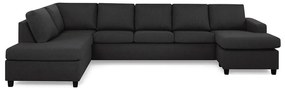 Γωνιακός Καναπές Scandinavian Choice C161, Ανθρακί, Μαύρο, 344x199x80cm, Πόδια: Πλαστική ύλη | Epipla1.gr