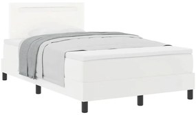 vidaXL Κρεβάτι με Στρώμα με στρώμα Λευκό 120 x 190 cm Τεχνητό δέρμα