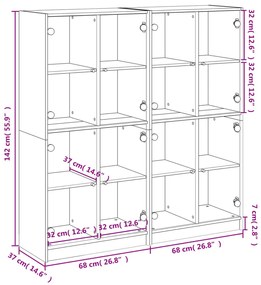 ΒΙΒΛΙΟΘΗΚΗ ΜΕ ΠΟΡΤΕΣ ΛΕΥΚΗ 136X37X142 ΕΚ. ΑΠΟ ΕΠΕΞΕΡΓ. ΞΥΛΟ 3206517