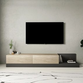 Έπιπλο Τηλεόρασης Τραβερτίνη / Ανθρακί FREDO 180x37x30