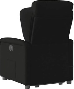 vidaXL Πολυθρόνα Μασάζ Ηλεκ. Ανακλινόμενη με Ανύψωση Μαύρη Υφασμάτινη