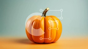 Intra Συλλεκτικό Ξύλινο Παζλ Plywood 4mm - Μεγάλη πορτοκαλί κολοκύθα στο τραπέζι Σε Ξύλινο Κουτί - Διαστάσεις: 10x10 cm – 25 κομμάτια