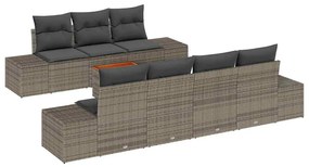 vidaXL Σετ Καναπέ Κήπου με μαξιλάρι 8 pcs Γκρι συνθετικό ρατάν