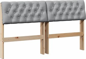vidaXL Ταπετσαρισμένο κεφαλάρι Ανοιχτό γκρι 140 cm