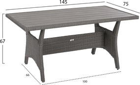 ΣΕΤ ΣΑΛΟΝΙ ΓΩΝΙΑ &amp; ΤΡΑΠΕΖΙ CARSON HM6078.01 ΓΚΡΙ ΣΥΝΘ.RATTAN-ΜΑΞΙΛΑΡΙΑ