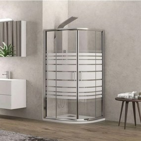 Καμπίνα Ντουζιέρας Με Συρόμενη Πόρτα New Flora 200 NFLS20080180 Chrome-White Karag 80x80x180cm Aluminium, Glass