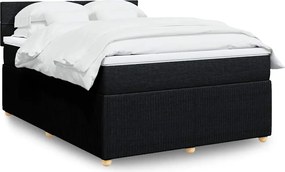 vidaXL Κρεβάτι Boxspring με Στρώμα Μαύρο 160x200 εκ. Υφασμάτινο