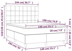 Κρεβάτι Boxspring με Στρώμα Σκούρο Μπλε 140x190 εκ. Βελούδινο - Μπλε