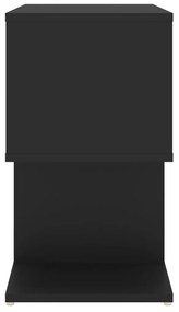 Κομοδίνο Μαύρο 50 x 30 x 51,5 εκ. από Μοριοσανίδα - Μαύρο