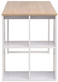 vidaXL Γραφείο Δρυς και Λευκό 120 x 60 x 75 εκ.