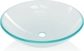 vidaXL Νιπτήρας Διάφανος 42 εκ. από Ψημένο Γυαλί