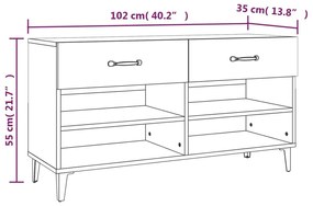 Παπουτσοθήκη Καπνιστή Δρυς 102x35x55 εκ. από Επεξεργασμένο Ξύλο - Καφέ