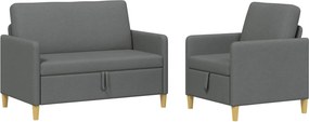 vidaXL Σαλονάκι Σετ Με Αποθηκευτικό Χώρο 2 pcs Σκούρο Γκρι Πολυεστέρας