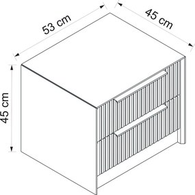 Κομοδίνο Ανθρακί FEFLEL 45x45x53