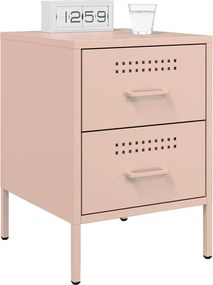 vidaXL Κομοδίνο Ροζ 36x39x50,5 εκ. από Χάλυβα