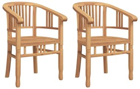 vidaXL Καρέκλες Κήπου 2 pcs Καφέ 63 x 58 x 89 εκ. Μασίφ ξύλο teak