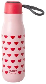 Rice Ανοξείδωτο Μπουκάλι - Θερμός 500 ml 'Καρδούλες' Ροζ-Κόκκινο STBOT-SWHE