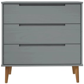 vidaXL Συρταριέρα MOLDE Γκρι 80 x 40 x 80 εκ. από Μασίφ Ξύλο Πεύκου