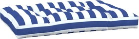 vidaXL Μαξιλάρι Παλέτας Μπλε &amp; Λευκό Ριγέ 120 x 80 x 12 εκ. Υφασμάτινο