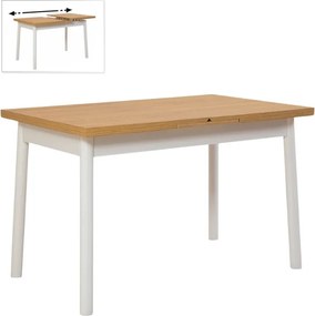 Τραπέζι Jemmy Megapap επεκτεινόμενο χρώμα φυσικό - λευκό 120/153x75x77εκ.