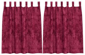 vidaXL Κουρτίνα με κουρτίνες 2 pcs Κόκκινο 140 x 140 cm Βελούδο