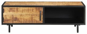 Τραπεζάκι Σαλονιού 105 x 50 x 35εκ. από Ακατέργαστο Ξύλο Μάνγκο - Καφέ