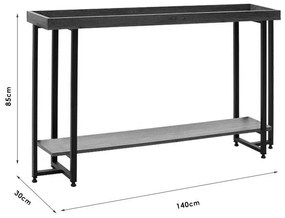 Κονσόλα Nolan καρυδί-μαύρο 140x30x85εκ