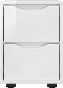 vidaXL Κομοδίνο Υψηλής γυαλάδας λευκό 30,5 x 30 x 43 εκ