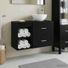 vidaXL Σετ Επίπλων Μπάνιου 2 pcs Μαύρη Δρυς Επεξεργασμένο Ξύλο