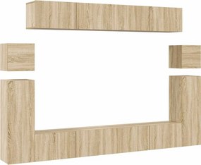 vidaXL Σετ Επίπλων Τηλεόρασης 8 Τεμαχίων Sonoma Δρυς Επεξ. Ξύλο