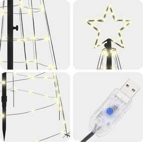 vidaXL Χριστουγεννιάτικο Δέντρο LED με Σφήνες Εδάφους Θερμό λευκό