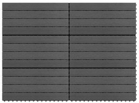 Πλακάκια 6 τεμ. Γκρι 1 μ² / 60 x 30 εκ. από WPC  - Γκρι