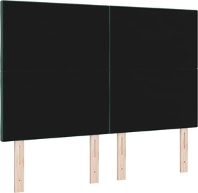 vidaXL LED κεφαλάρι Σκούρο Πράσινο 160 cm Βελούδο
