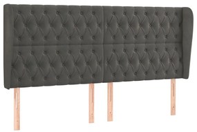 vidaXL Κεφαλάρι με Πτερύγια Σκούρο Γκρι 183x23x118/128 εκ. Βελούδινο