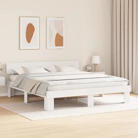 vidaXL Σκελετός Κρεβατιού Λευκό 180 x 200 cm Μασίφ ξύλο πεύκου