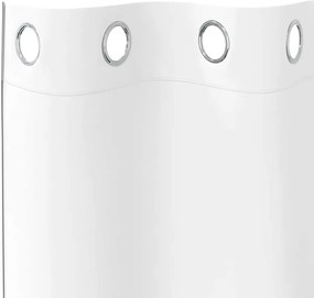 vidaXL Κουρτίνες Μαύρης Ύφανσης με Δαχτυλίδια 2 pcs Καθαρό Λευκό