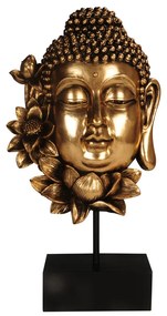 LOTUS BUDDHA DECO ΒΟΥΔΑΣ POLYRESIN ΧΡΥΣΟ ΜΑΥΡΟ 18,6x9xH35cm - 022507