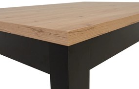 Τραπέζι Boston 450, Μαύρο, Artisan βελανιδιά, 77x90x130cm, 34 kg, Πλαστικοποιημένη μοριοσανίδα | Epipla1.gr