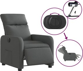 vidaXL Πολυθρόνα Ανακλινόμενη Ηλεκτρική Σκούρο Γκρι Υφασμάτινη