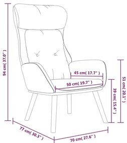 Πολυθρόνα Relax Σκούρο Γκρι Υφασμάτινη 70 x 77 x 94 εκ. (Π x Β x Υ) - Γκρι