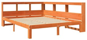 vidaXL Κρεβάτι Βιβλιοθήκη Χωρίς Στρώμα 135x190 εκ Μασίφ Ξύλο Πεύκου