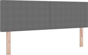 vidaXL LED κεφαλάρι Ανοιχτό γκρι 144 cm Υφασμάτινο Κορντουρά