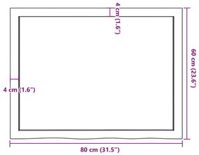 Πάγκος Μπάνιου Σκούρο Καφέ 80x60x(2-4) εκ. Επεξεργ. Μασίφ Ξύλο - Γκρι