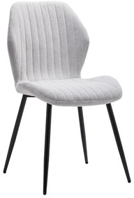 Καρέκλα Fersity pakoworld ύφασμα λευκό-πόδι μέταλλο μαύρο 48x56.5x85.5εκ