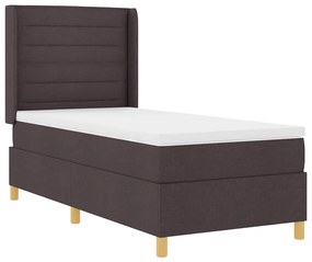 vidaXL Κρεβάτι με ελατήρια με στρώμα Καφέ 80 x 200 cm ύφασμα